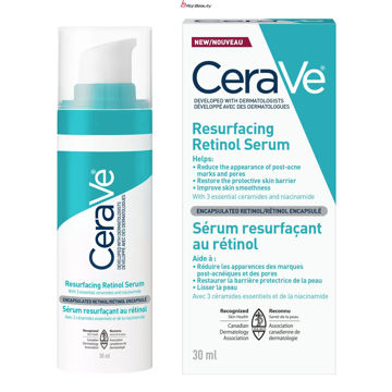 سرم رتینول سراوی حاوی سراماید و نیاسینامید مناسب پوست های مستعد لک CeraVe Resurfacing Retinol Serum with Ceramides & Niacinamide for Blemish-Prone Skin 30ml