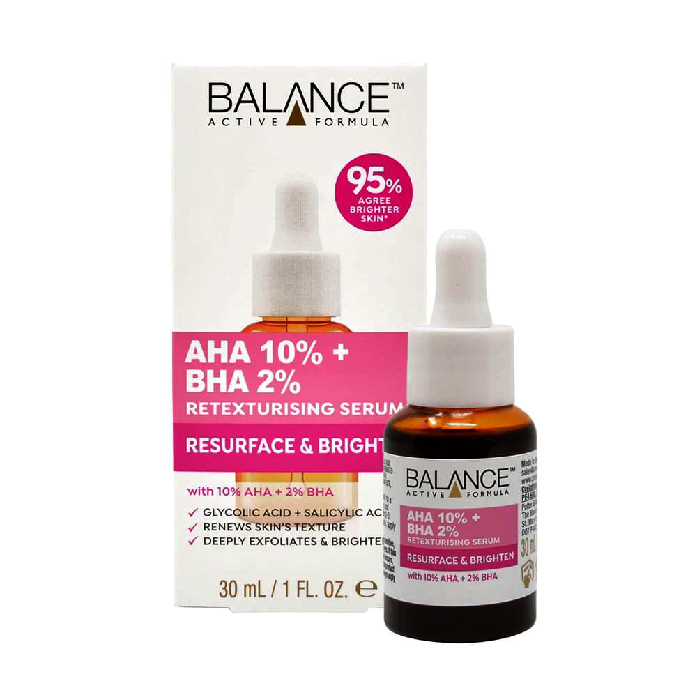 سرم بازسازی و روشن کننده بالانس 30 میل اصل ا Balance AHA 10% + BHA 2% retexturising serum resurface