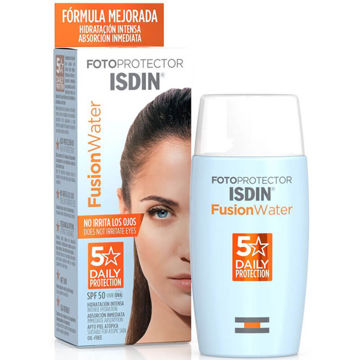 ضدآفتاب ایزدین بی رنگ فیوژن واتر مناسب صورت و دور چشم SPF50