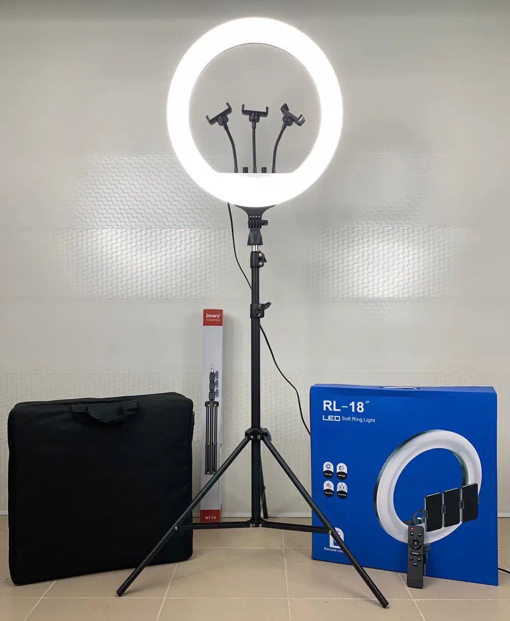 رینگ لایت 18 اینچ مدل RL-18 به همراه سه پایه (اورجینال) ا RL-18 LED Soft Ring Light With Tripod