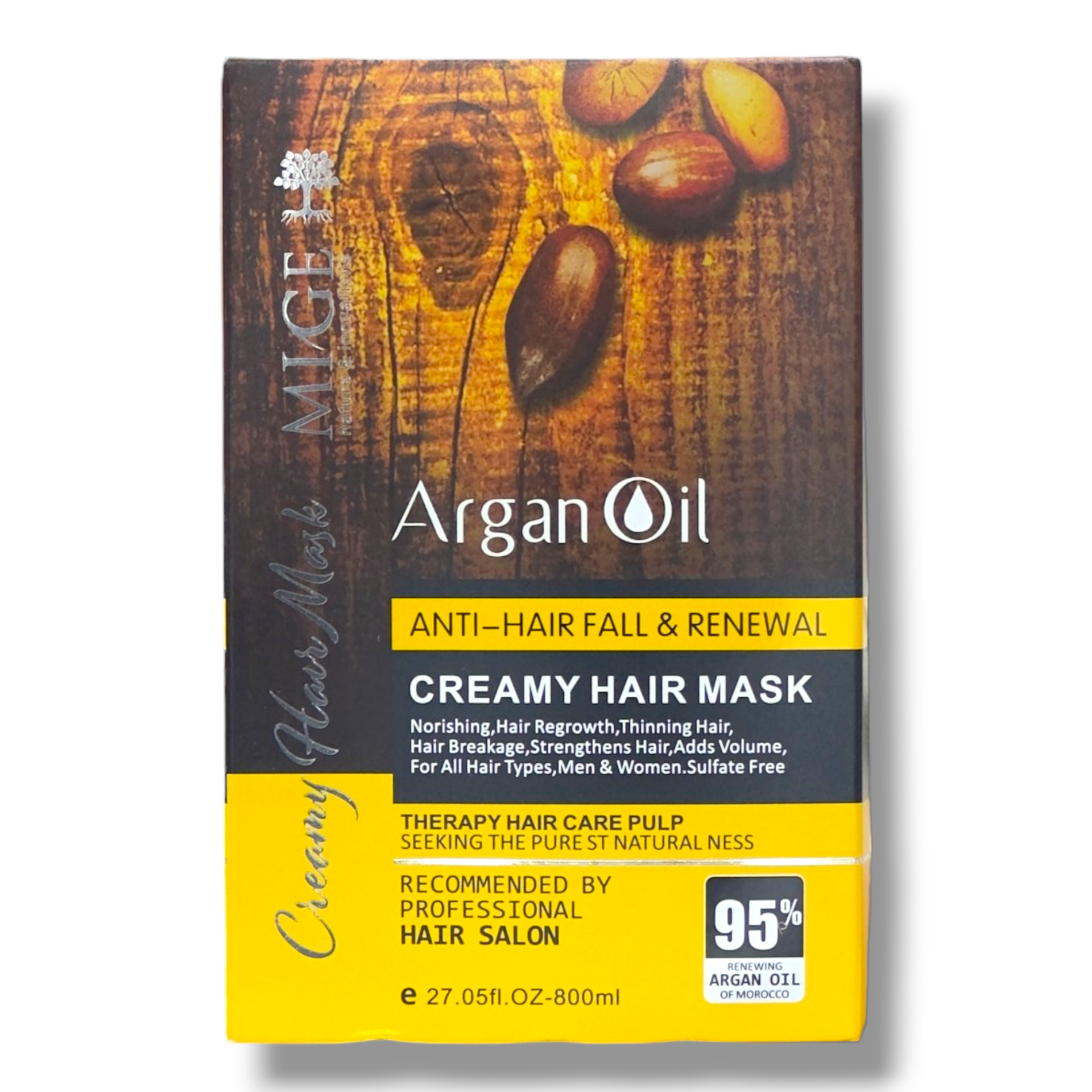 ماسک مو میگ Mige بدون سولفات حاوی روغن آرگان Argan Oil حجم 800 میل