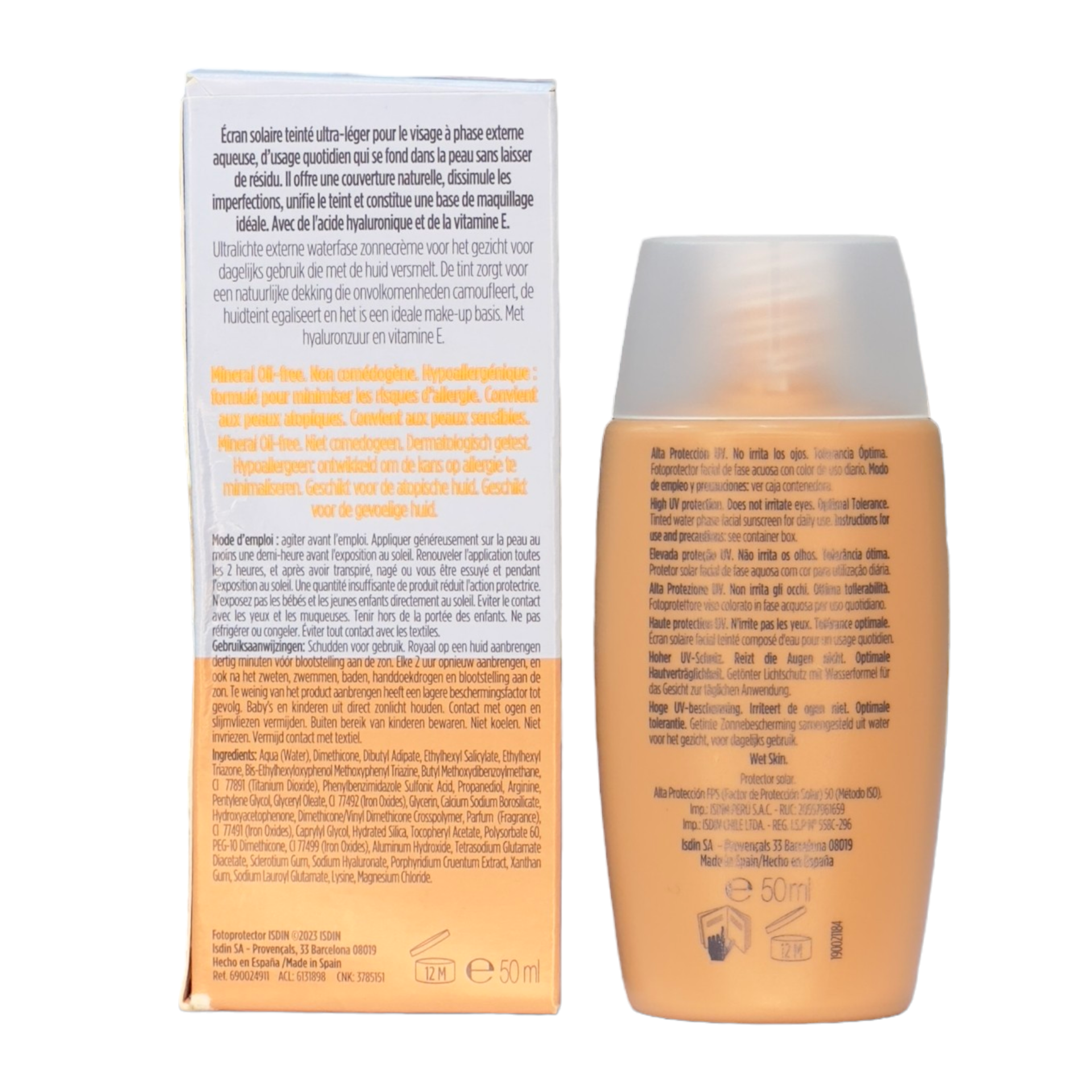 ضد آفتاب فیوژن واتر رنگی مدیوم spf 50 ایزدین | isdin medium fusion water sunscreen