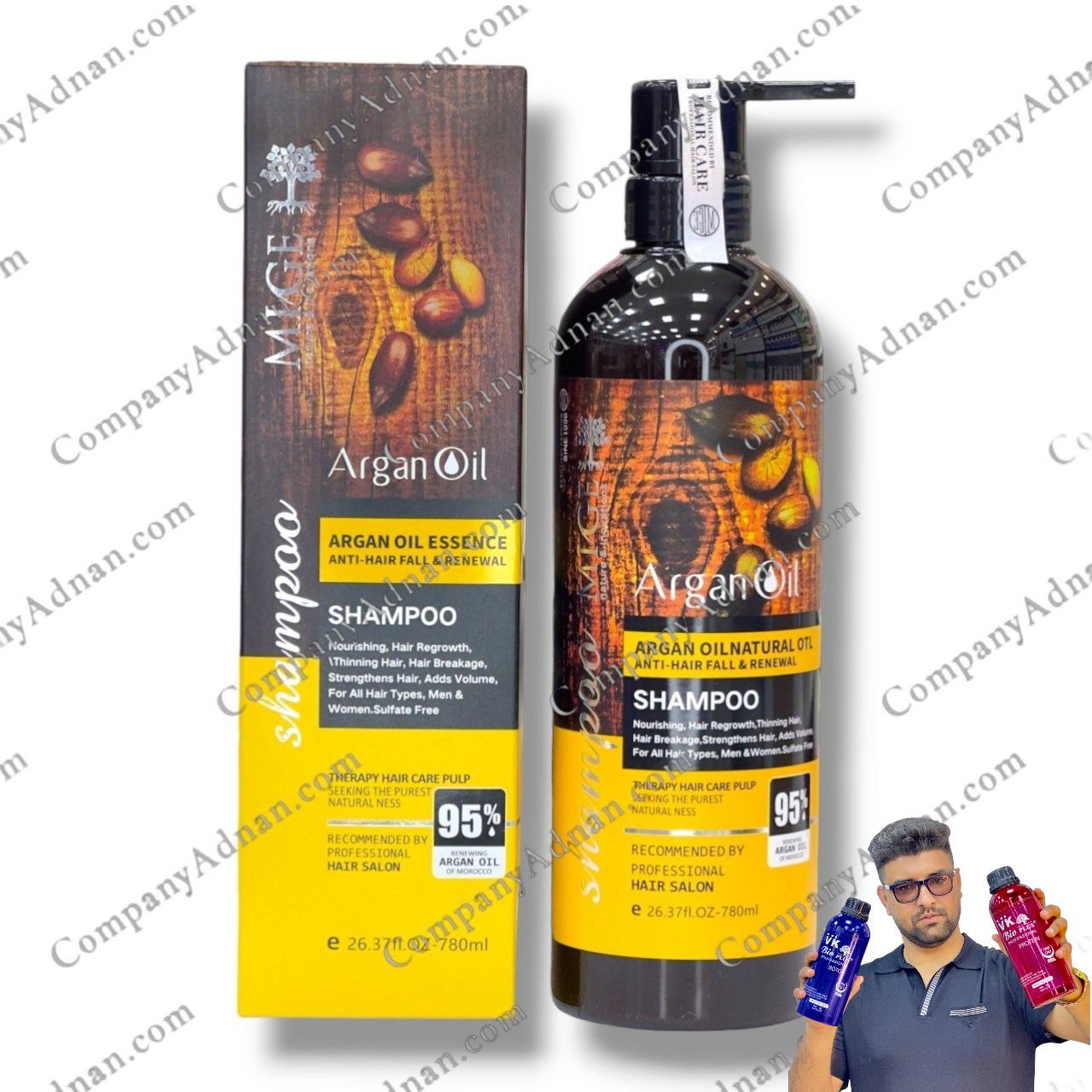 شامپو میگ Mige بدون سولفات حاوی روغن آرگان Argan Oil حجم 780 میل