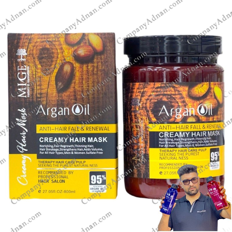 ماسک مو میگ Mige بدون سولفات حاوی روغن آرگان Argan Oil حجم 800 میل