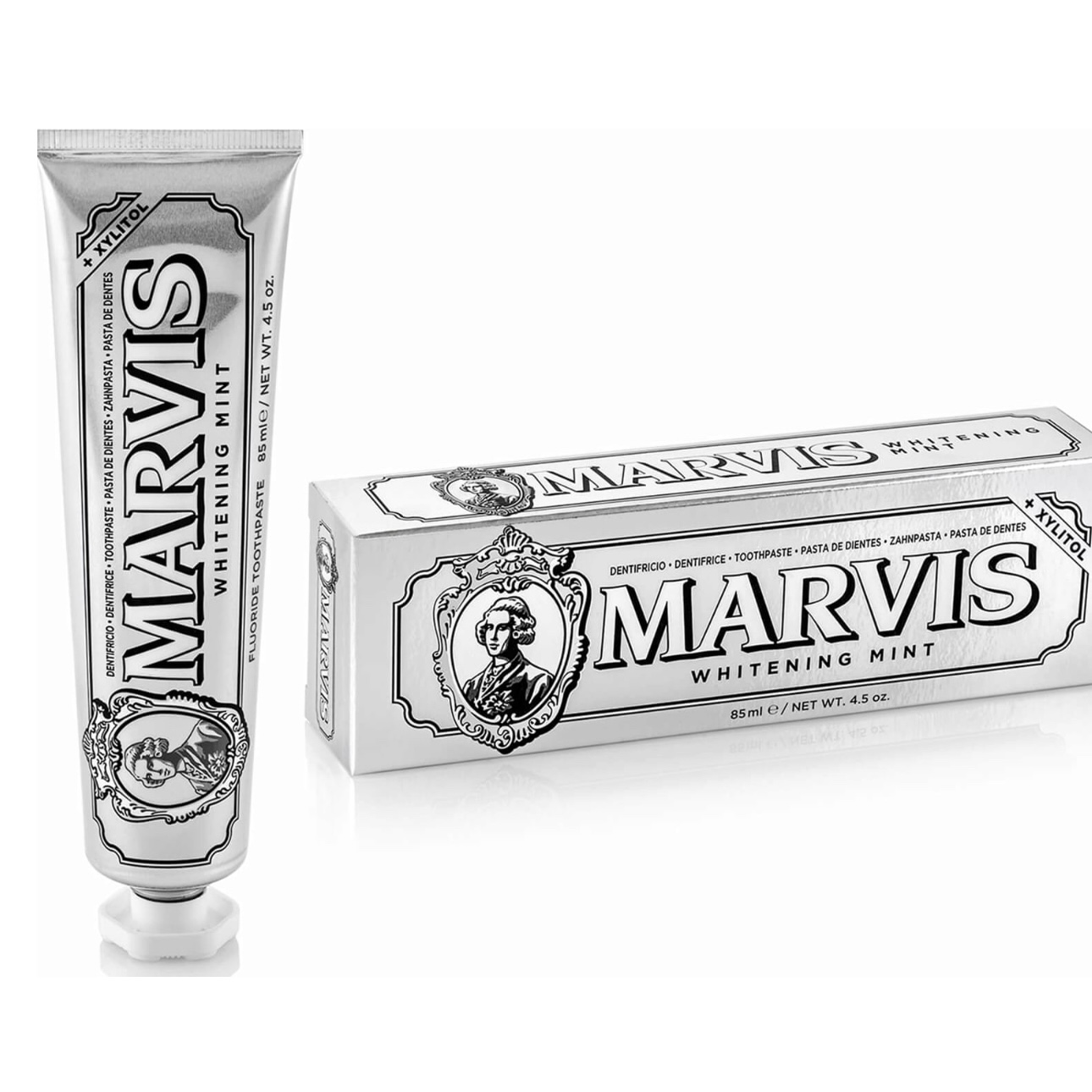 خمیر دندان سفید کننده مارویس Marvis Whitening Mint حجم 85 میلی‌لیتر