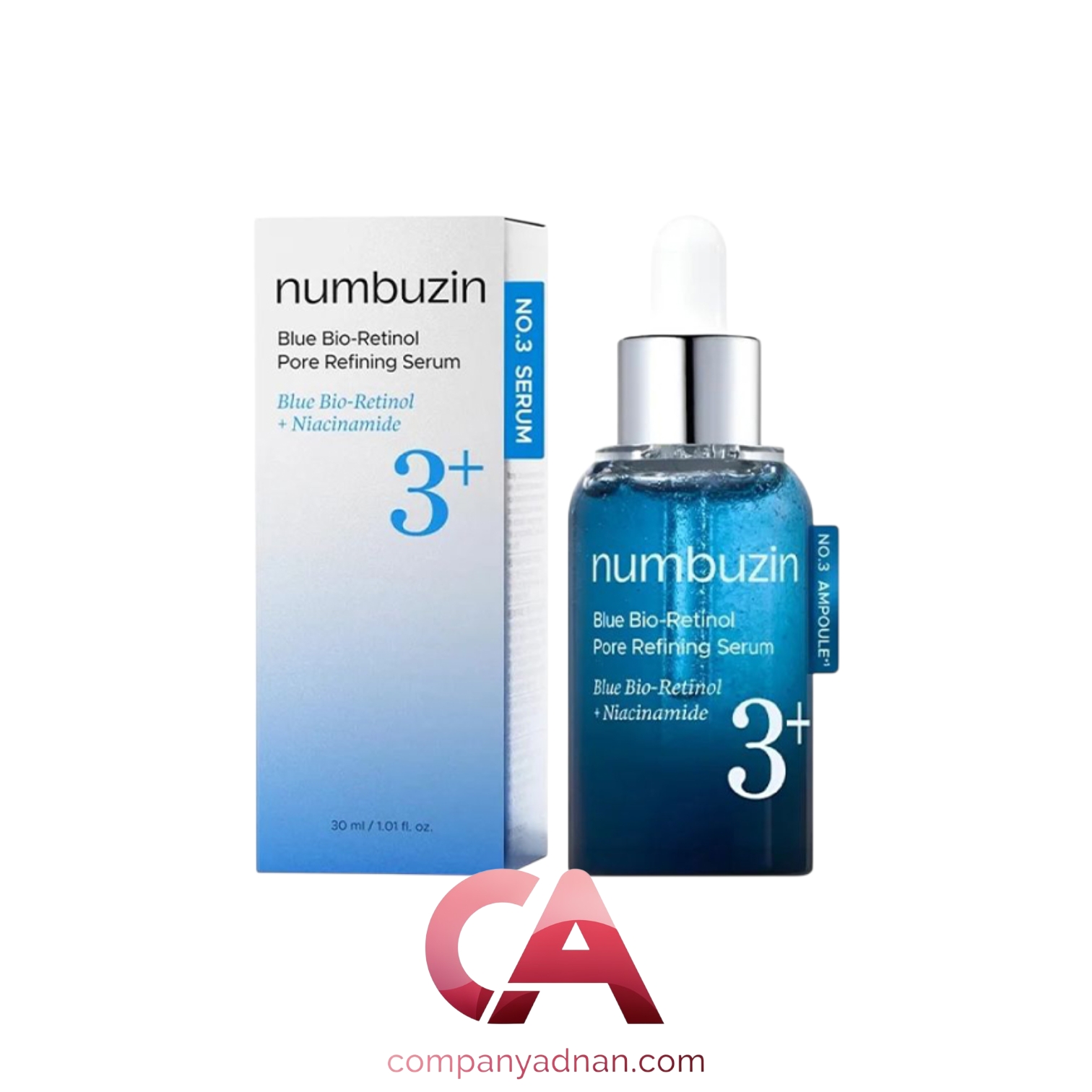 سرم بیو رتینول آبی و نیاسینامید نامبوزین Numbuzin Bio Retinol Pore Refining Serum 30Ml