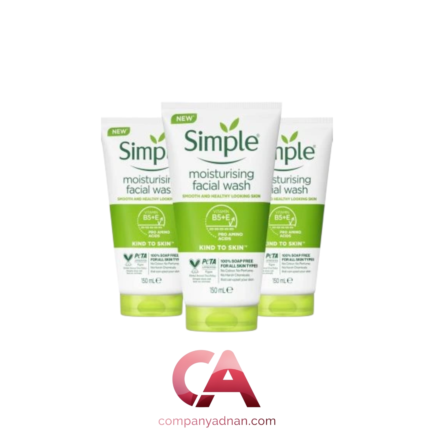 ژل شستشوی مرطوب کننده صورت سیمپل سری کایند تو اسکین حجم 150ML