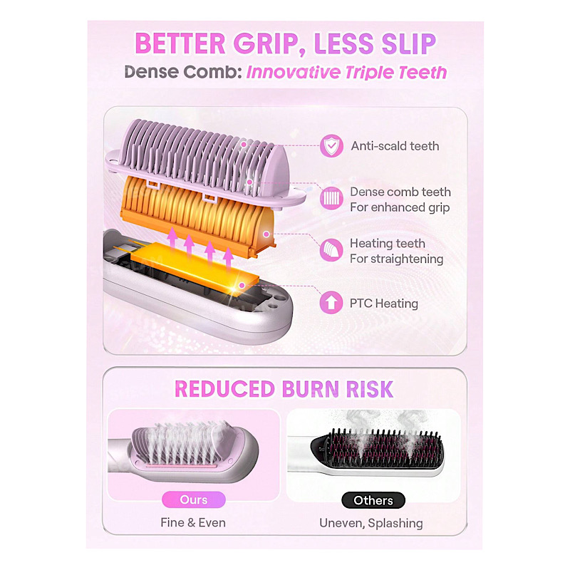 برس بخار شیگلم مدل Hydra Shot Steam Straightening Brush Pro